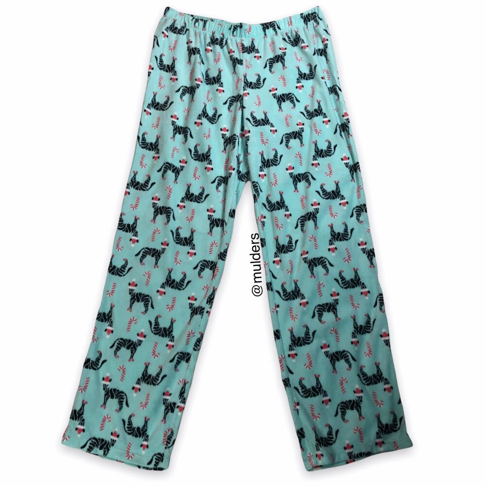 NWOT SO Blue Zebra Print Christmas Themed PJ Pants